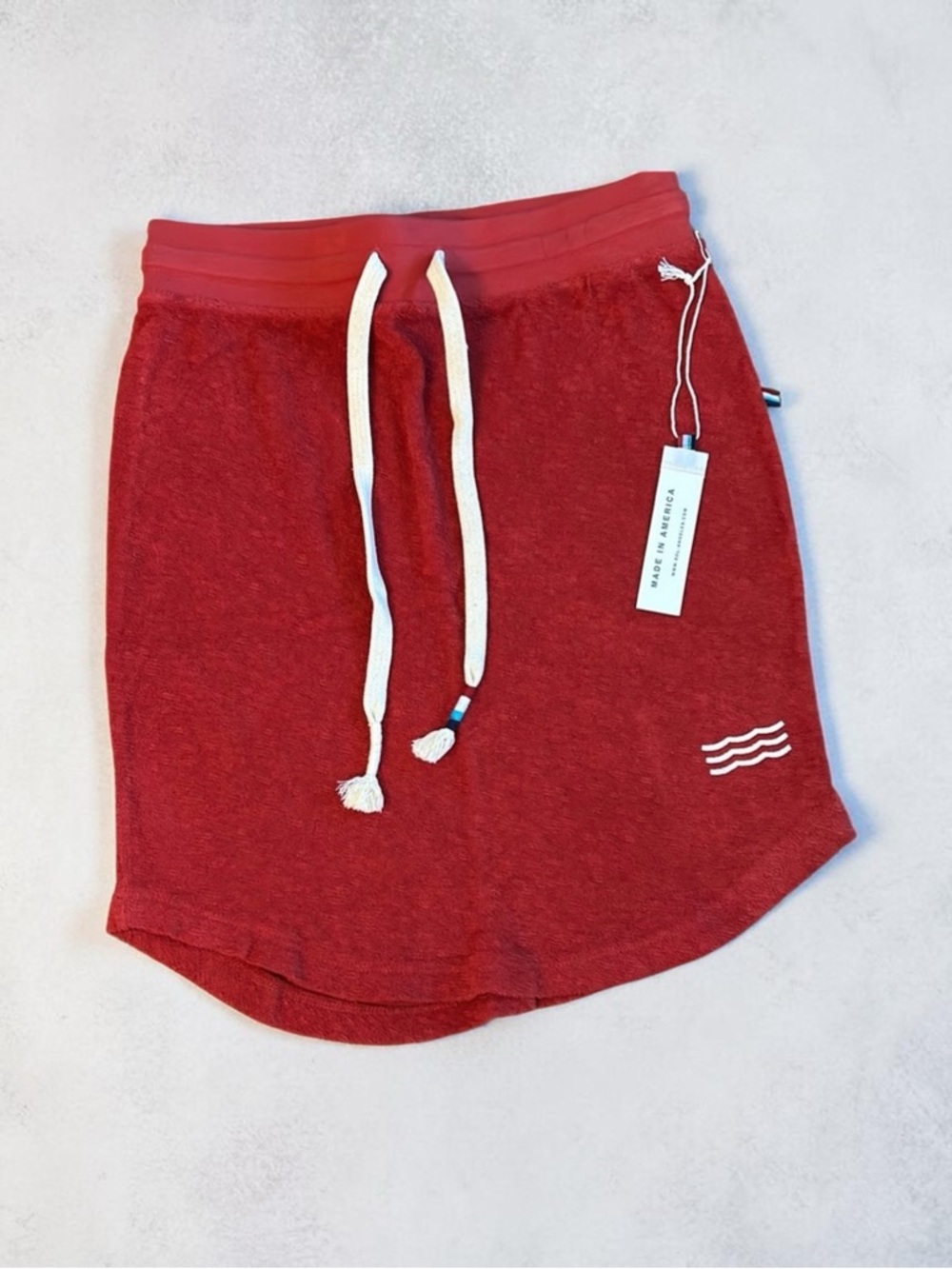 Sol Angeles Loop Terry Scallop Skirt Red Size XS NWT